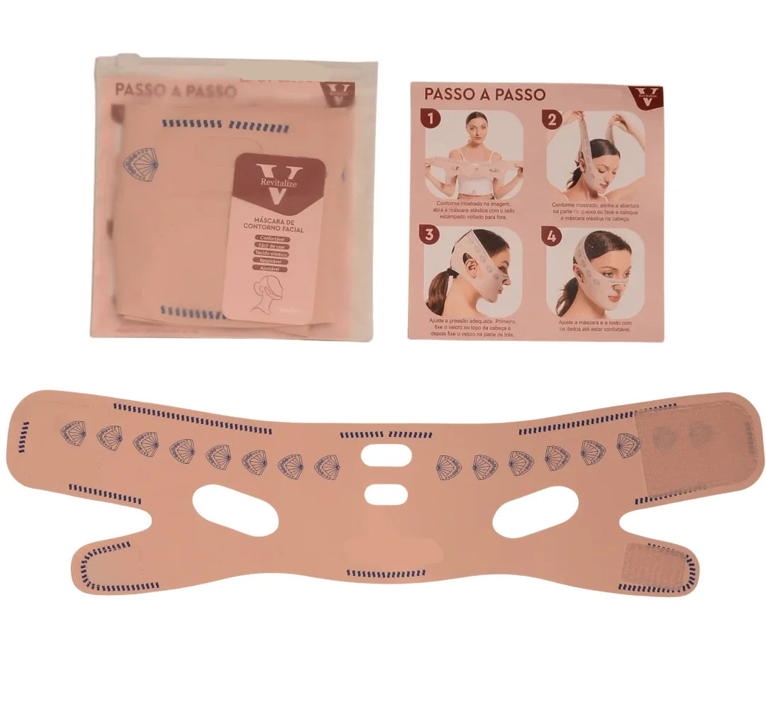 V-Liftup- Máscara de Contorno Facial - Suaviza Rugas, Papada e Modela o Rosto