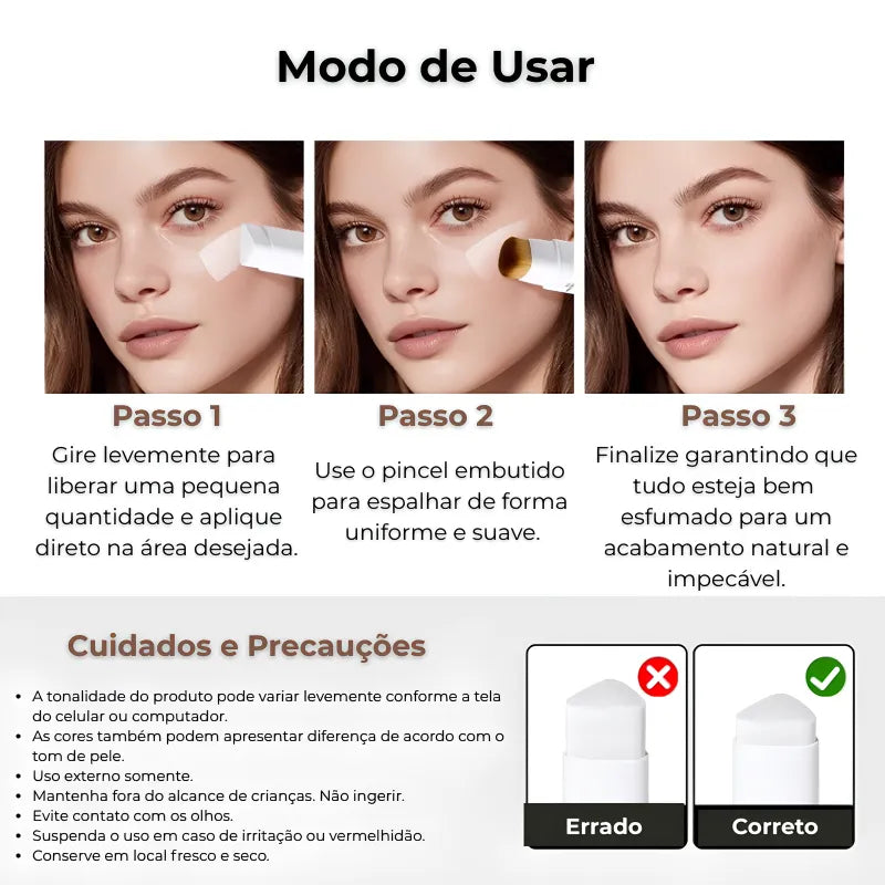 Base SmartTone Asiática 2 em 1 – Cor que se Adapta ao Seu Tom de Pele