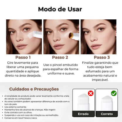 Base SmartTone Asiática 2 em 1 – Cor que se Adapta ao Seu Tom de Pele