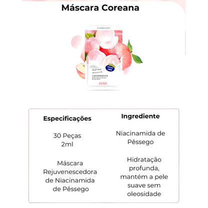 Máscara Facial Coreana Hidratação e Controle da Oleosidade - 30 Peças